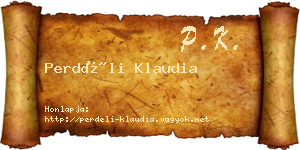 Perdéli Klaudia névjegykártya